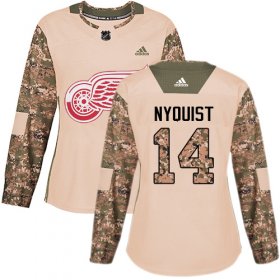 Wholesale Cheap Adidas Red Wings #14 Gustav Nyquist Camo Authentic 2017 Veterans Day Women\'s Stitched NHL Jersey
