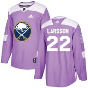 Wholesale Cheap Adidas Sabres #22 Johan Larsson Purple Authentic Fights Cancer Stitched NHL Jersey