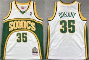 Cheap Men's Seattle SuperSonics #35 Kevin Durant White Mitchell & Ness Hardwood Classics Jersey