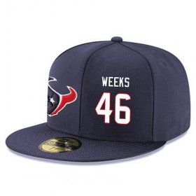 Wholesale Cheap Houston Texans #46 Jon Weeks Snapback Cap NFL Player Navy Blue with White Number Stitched Hat