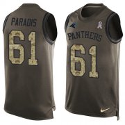 Wholesale Cheap Nike Panthers #61 Matt Paradis Green Men's Stitched NFL Limited Salute To Service Tank Top Jersey