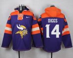 Wholesale Cheap Nike Vikings #14 Stefon Diggs Purple Player Pullover NFL Hoodie