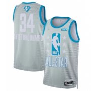 Wholesale Cheap Men 2022 All Star 34 Giannis Antetokounmpo Gray Basketball Jersey