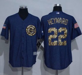 Wholesale Cheap Cubs #22 Jason Heyward Denim Blue Salute to Service Stitched MLB Jersey