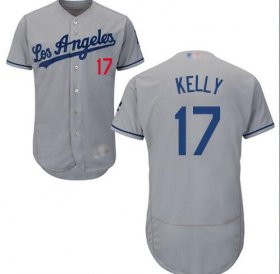 Men\'s Joe Kelly Grey Road Jersey - #17 Baseball Los Angeles Dodgers Flex Base