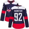 Wholesale Cheap Adidas Capitals #92 Evgeny Kuznetsov Navy Authentic 2018 Stadium Series Women's Stitched NHL Jersey