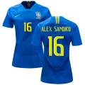 Wholesale Cheap Women's Brazil #16 Alex Sandro Away Soccer Country Jersey