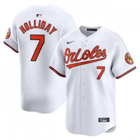 Cheap Men\'s Baltimore Orioles #7 Jackson Holliday White 2024 Home Limited Cool Base Stitched Baseball Jersey