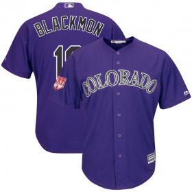 Wholesale Cheap Rockies #19 Charlie Blackmon Purple 2019 Spring Training Cool Base Stitched MLB Jersey