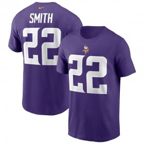 Wholesale Cheap Minnesota Vikings #22 Harrison Smith Nike Team Player Name & Number T-Shirt Purple