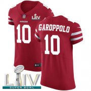 Wholesale Cheap Nike 49ers #10 Jimmy Garoppolo Red Super Bowl LIV 2020 Team Color Men's Stitched NFL Vapor Untouchable Elite Jersey