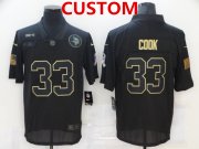 Wholesale Cheap Men's Minnesota Vikings Custom Black 2020 Salute To Service Stitched NFL Nike Limited Jersey