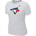 Wholesale Cheap Women's Nike Toronto Blue Jays Authentic Logo T-Shirt White
