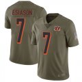 Wholesale Cheap Nike Bengals #7 Boomer Esiason Olive Youth Stitched NFL Limited 2017 Salute to Service Jersey
