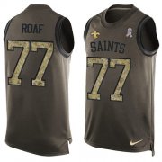 Wholesale Cheap Nike Saints #77 Willie Roaf Green Men's Stitched NFL Limited Salute To Service Tank Top Jersey