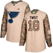 Wholesale Cheap Adidas Blues #18 Tony Twist Camo Authentic 2017 Veterans Day Stitched NHL Jersey