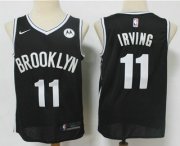 Wholesale Cheap Men's Brooklyn Nets #11 Kyrie Irving Black Nike 2019 New Season Swingman City Edition Jersey With The NEW Sponsor Logo