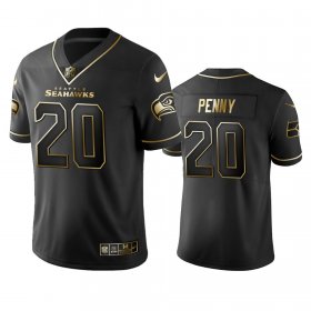 Wholesale Cheap Seahawks #20 Rashaad Penny Men\'s Stitched NFL Vapor Untouchable Limited Black Golden Jersey