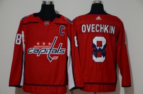 Wholesale Cheap Men\'s Washington Capitals #8 Alexander Ovechkin Red With Team Logo Adidas Stitched NHL Jersey