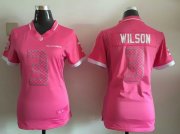 Wholesale Cheap Nike Seahawks #3 Russell Wilson Pink Women's Stitched NFL Elite Bubble Gum Jersey