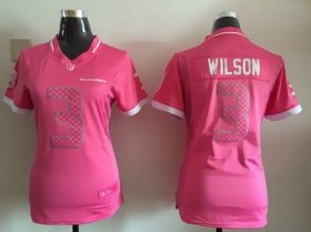 Wholesale Cheap Nike Seahawks #3 Russell Wilson Pink Women\'s Stitched NFL Elite Bubble Gum Jersey