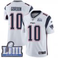 Wholesale Cheap Nike Patriots #10 Josh Gordon White Super Bowl LIII Bound Men's Stitched NFL Vapor Untouchable Limited Jersey