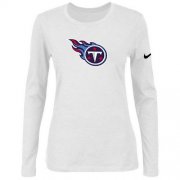 Wholesale Cheap Women's Nike Tennessee Titans Of The City Long Sleeve Tri-Blend NFL T-Shirt White