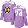 Wholesale Cheap Adidas Bruins #74 Jake DeBrusk Purple Authentic Fights Cancer Stitched NHL Jersey