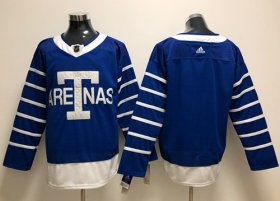 Wholesale Cheap Adidas Maple Leafs Blank Blue Authentic 1918 Arenas Throwback Stitched NHL Jersey