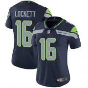 Wholesale Cheap Nike Seahawks #16 Tyler Lockett Steel Blue Team Color Women's Stitched NFL Vapor Untouchable Limited Jersey
