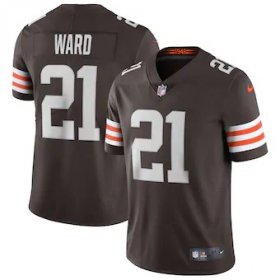 Wholesale Cheap Cleveland Browns #21 Denzel Ward Men\'s Nike Brown 2020 Vapor Limited Jersey