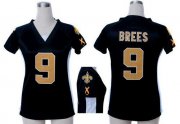 Wholesale Cheap Nike Saints #9 Drew Brees Black Team Color Draft Him Name & Number Top Women's Stitched NFL Elite Jersey