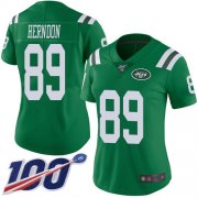 Wholesale Cheap Nike Jets #89 Chris Herndon Green Women's Stitched NFL Limited Rush 100th Season Jersey