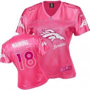 Wholesale Cheap Nike Broncos #18 Peyton Manning Pink Women's Fem Fan NFL Game Jersey