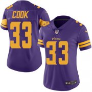 Wholesale Cheap Nike Vikings #33 Dalvin Cook Purple Women's Stitched NFL Limited Rush Jersey