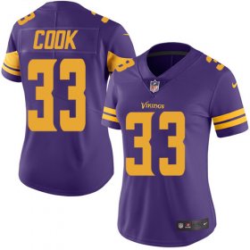 Wholesale Cheap Nike Vikings #33 Dalvin Cook Purple Women\'s Stitched NFL Limited Rush Jersey
