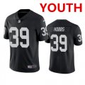 Wholesale Cheap Youth Las Vegas Raiders #39 Nate Hobbs Black Vapor Limited Jersey