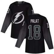 Cheap Adidas Lightning #18 Ondrej Palat Black Alternate Authentic Stitched NHL Jersey