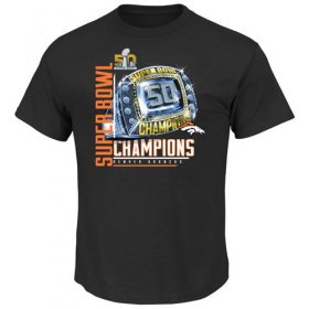 Wholesale Cheap Denver Broncos Majestic Big & Tall Super Bowl 50 Champions Victory Bling VIII T-Shirt Black