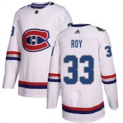 Wholesale Cheap Adidas Canadiens #33 Patrick Roy White Authentic 2017 100 Classic Stitched NHL Jersey