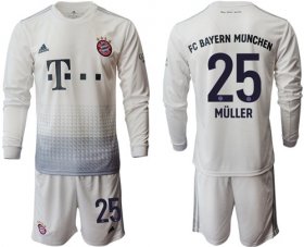 Wholesale Cheap Bayern Munchen #25 Muller Away Long Sleeves Soccer Club Jersey