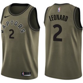Wholesale Cheap Nike Toronto Raptors #2 Kawhi Leonard Green NBA Swingman Salute to Service Jersey
