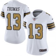 Wholesale Cheap Nike Saints #13 Michael Thomas White Women's Stitched NFL Limited Rush Jersey
