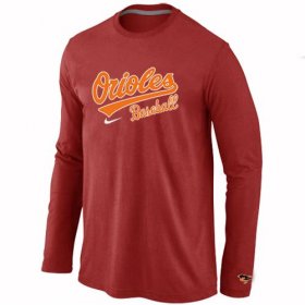 Wholesale Cheap Baltimore Orioles Long Sleeve MLB T-Shirt Red