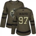 Wholesale Cheap Adidas Oilers #97 Connor McDavid Green Salute to Service Women's Stitched NHL Jersey