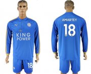 Wholesale Cheap Leicester City #18 Amartey Home Long Sleeves Soccer Club Jersey