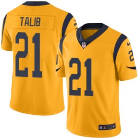 Wholesale Cheap Nike Rams #21 Aqib Talib Gold Men\'s Stitched NFL Limited Rush Jersey