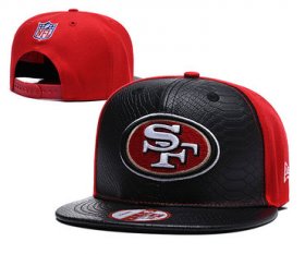 Wholesale Cheap NFL San Francisco 49ers Team Logo Black Red Adjustable Hat YD