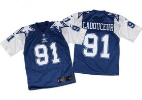 Wholesale Cheap Nike Cowboys #91 L. P. Ladouceur Navy Blue/White Throwback Men\'s Stitched NFL Elite Jersey