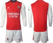 Wholesale Cheap Men 2021-2022 Club Arsenal home red Long Sleeve blank Soccer Jersey